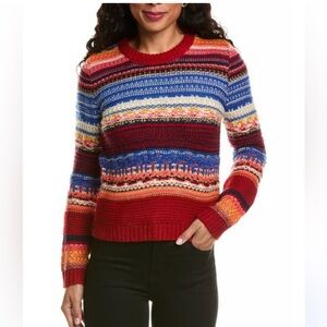 Allison New York Tamar Vibrant Striped Crew Neck Sweater, Small